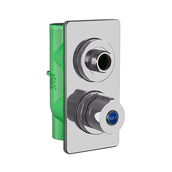 AZ105PPR暗裝瓷芯角閥DN20（綠）（加高型）（不銹鋼面板）