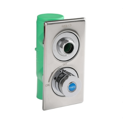 AZ111PPR暗裝全通徑角閥DN20(綠)（加高型）(不銹鋼面板）