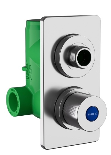 AZ108PPR三通暗裝瓷芯角閥DN25（綠）（加高型）